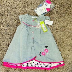 NWT 9M Petit Lem Dress w/ matching socks
